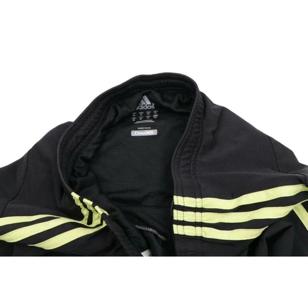 adidas Black Athletic Shorts with Neon Yellow Stripes
